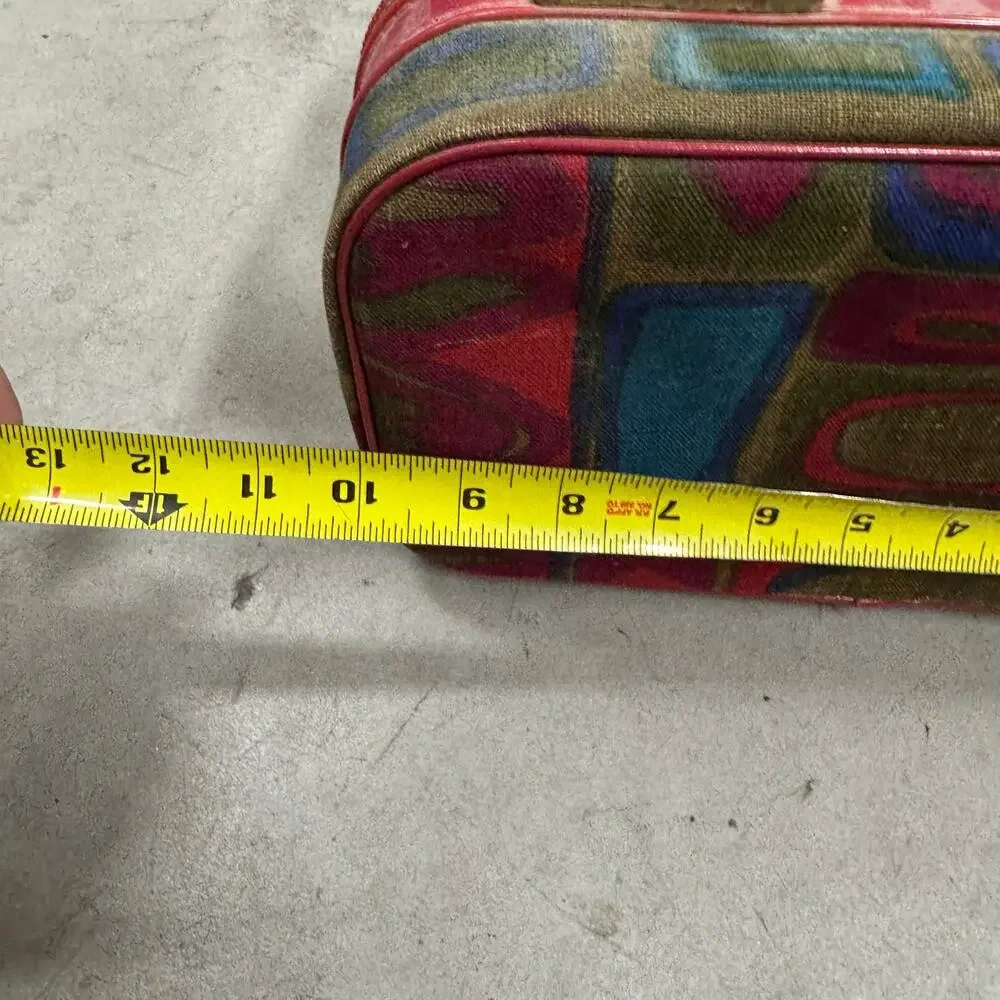 Vintage MOD? 1960/70's Mini Suitcase / Cosmetic Case Hippie Colorful Groovy